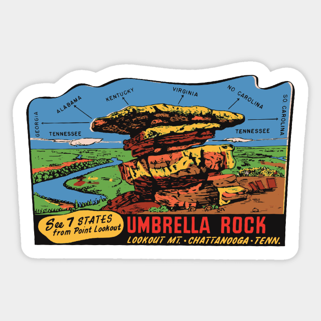 Umbrella Rock Lookout Mtn. Sticker by zsonn